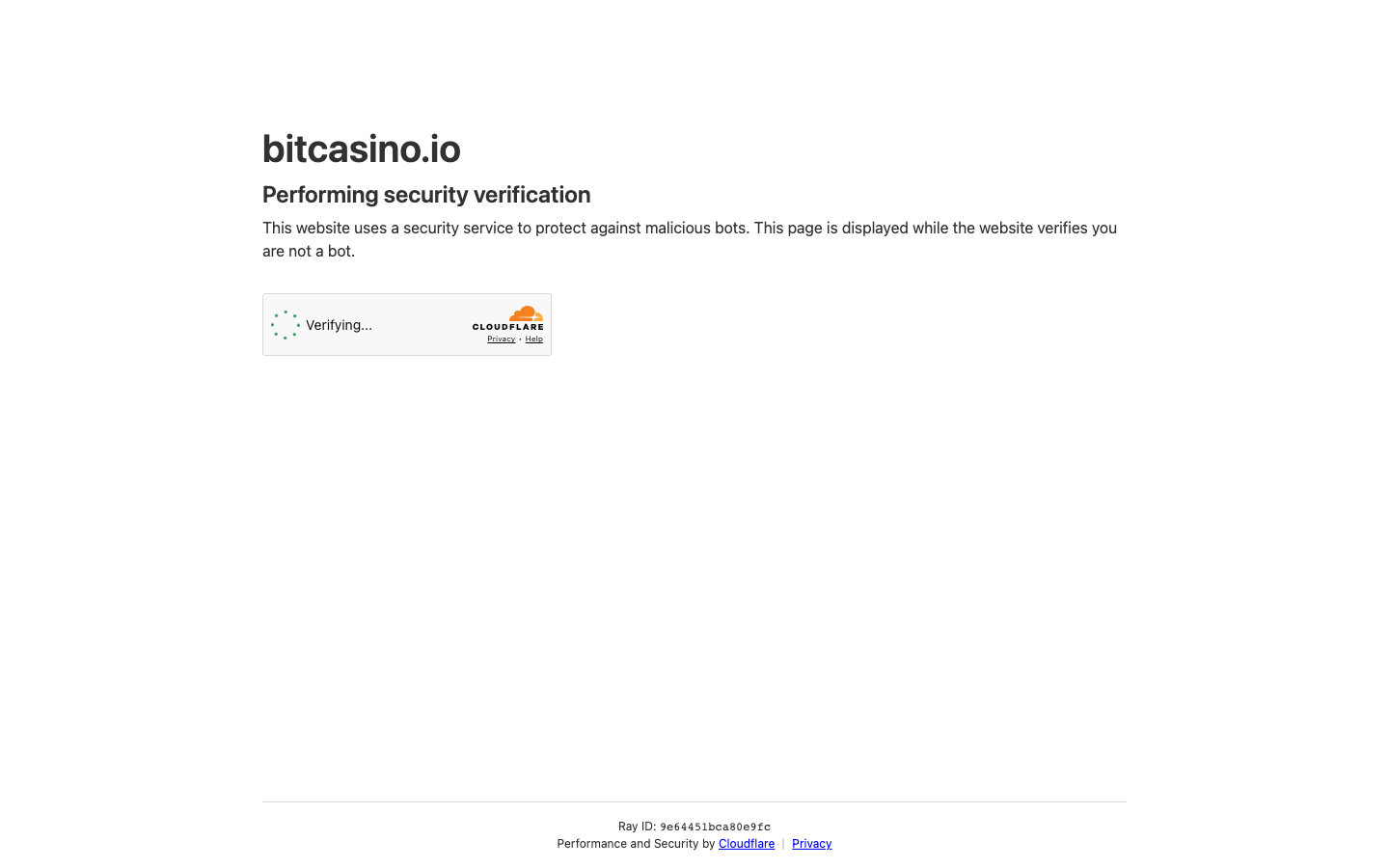 Bitcasino.io snapshot